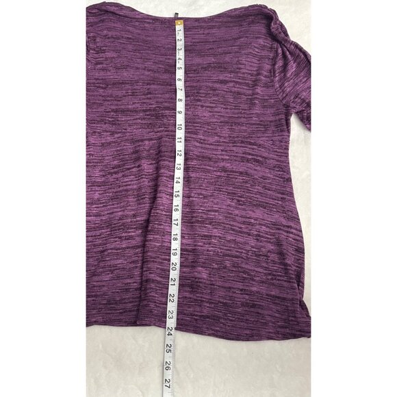 Daisy Fuentes Womens Purple V-Neck Long Sleeve Top W/ Twist Front Detail -Size L - Picture 12 of 12